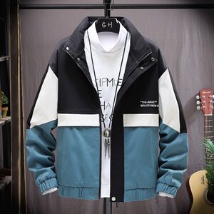 男士外套韩版潮流秋季新款休闲撞色拼接连帽工装夹克男JK173-P70图片