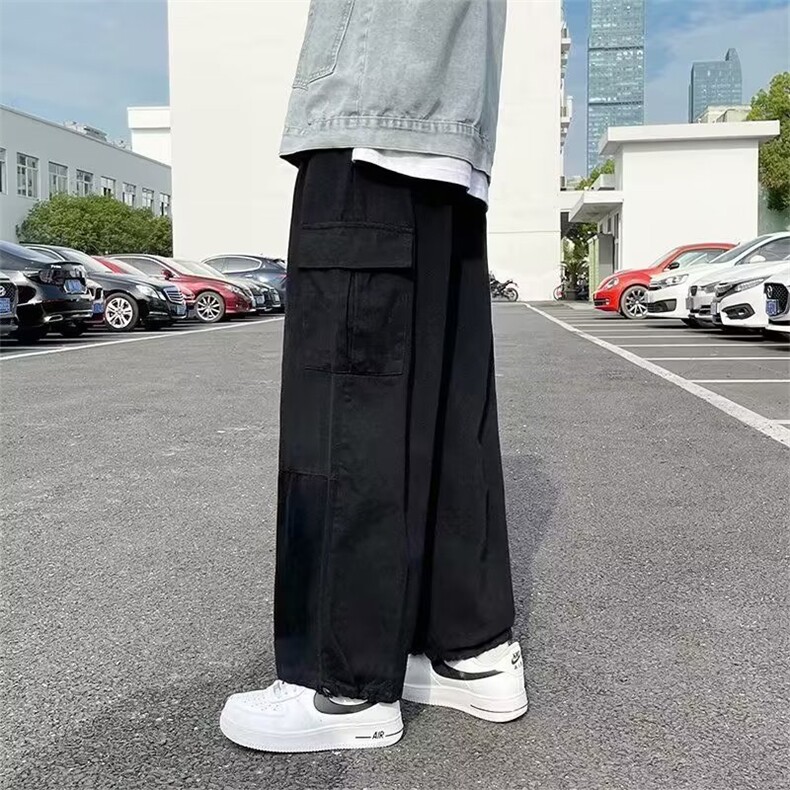 2023港风文艺直筒休闲裤男春秋宽松潮流工装裤,男装休闲裤,星座716-2