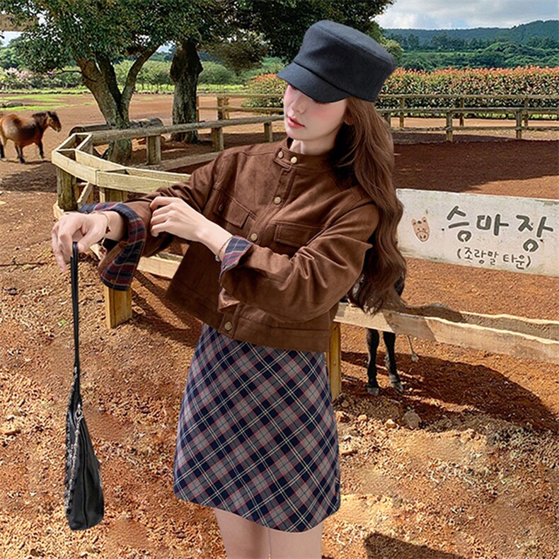 新款现货麂皮绒外套套装B276-2533-套装P195-K298,上衣P145-K228,女装套装/套裙,浙宝276（原081）