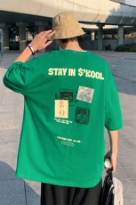 DX56P35港风纯短袖青少年学生百搭休闲潮流宽松T恤纯上衣，男装T恤，星座1204-3