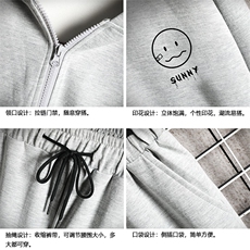 TK6072-P85开衫连帽卫衣套装男运动套装两件套网格挂拍，男装卫衣，电商A040A
