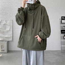 8XL-M大码摇粒绒卫衣套头连帽半拉链宽松美式复古外套WY9103/P68，女装短外套，电商B238