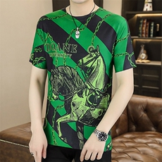 夏季薄款男士圆领短袖t恤时尚休闲2023新款打底衫修身上衣服体恤，男装T恤，电商B212（原钱塘6029）