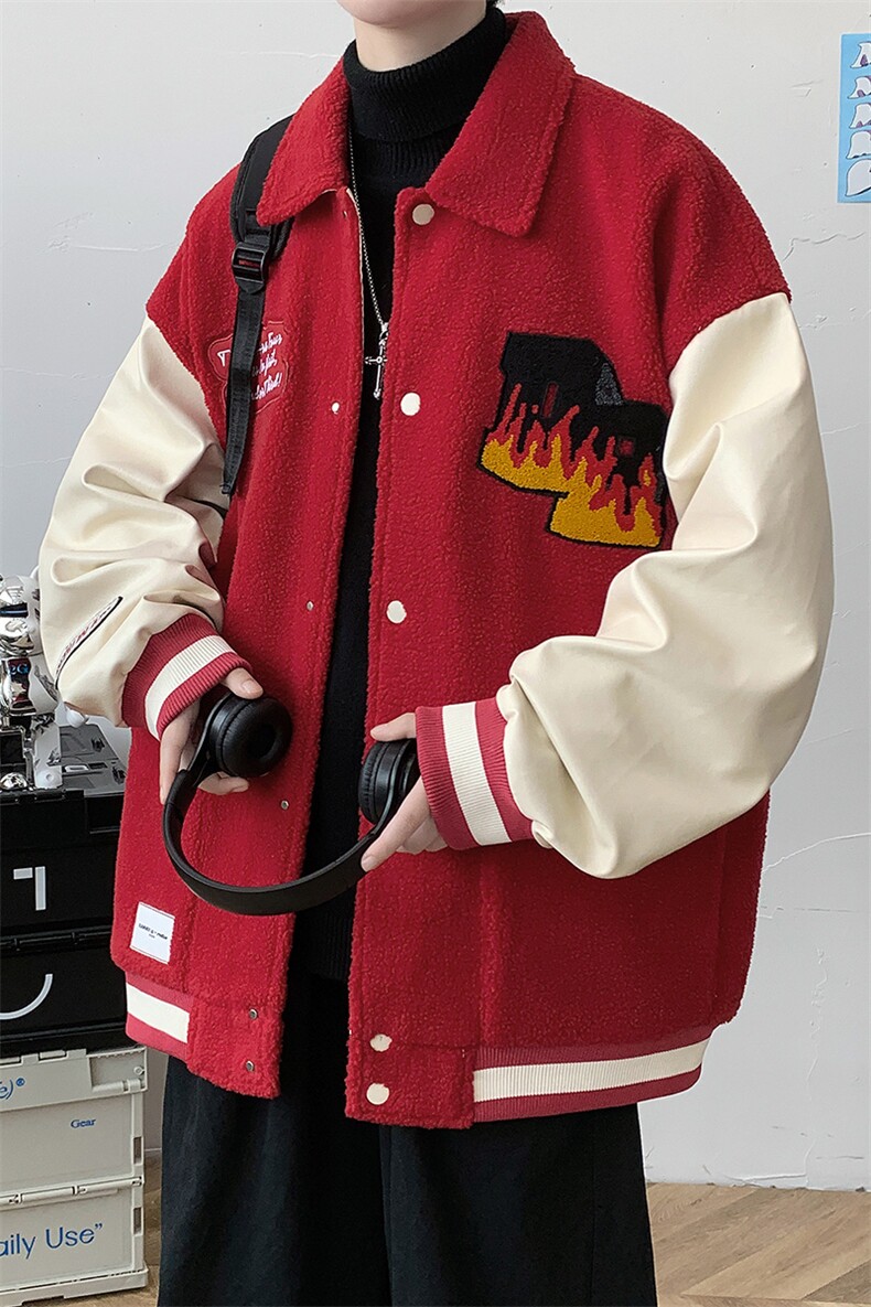 冬款青少年加绒加厚棉衣羊羔潮棒球服外套男士8100-P115控价158,男装棉衣,电商A441-1
