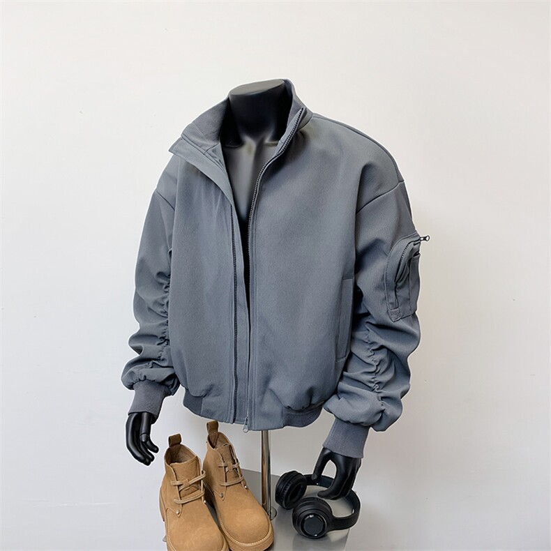 假模-飞行员夹克外套男美式短款立领棒球服8086-P75,男装夹克,电商B380（原B361）