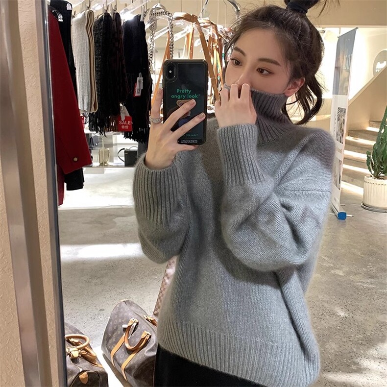 软糯35%山羊绒秋冬显瘦高领女打底衫保暖长袖套头,女装羊绒衫,琳华羊绒