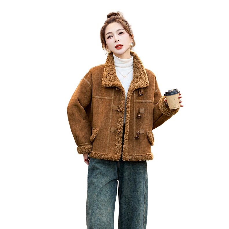 2025冬季新款！亮色系保暖皮毛一体,女装棉衣/棉服,自然秀