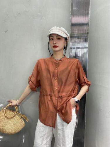 天丝衬衣，女装，独上素帛