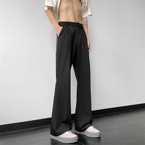 美式高级感垂感西裤男夏季复古潮牌cleanfit微喇裤高腰阔腿长裤子