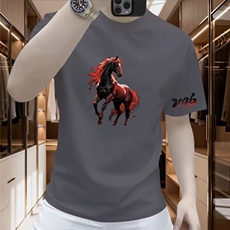 1506-1/TC42091/P32新款夏季t恤短袖男轻奢休闲时尚圆领痞帅男，男装T恤，星座1506-1