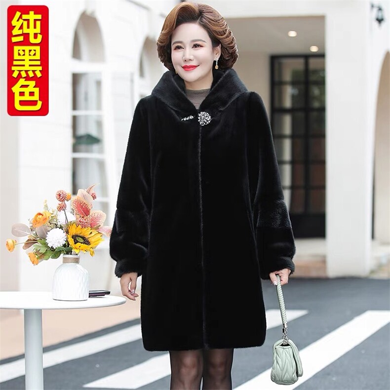 中长款时尚宽松型单件2025年夏季加厚款开衫外套，女装中老年女装，雪菲羊绒