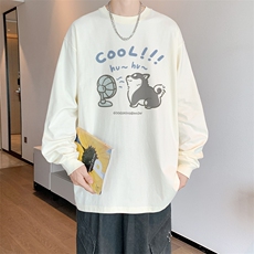 春秋新款内景ins韩版情侣长袖T恤男潮青年宽松薄卫衣CX00234/P30，男装T恤，电商B316
