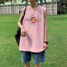 ！港风2023夏季无袖背心男加肥加大码宽松短袖T恤男BX262-P20，男装背心/马甲，电商B371