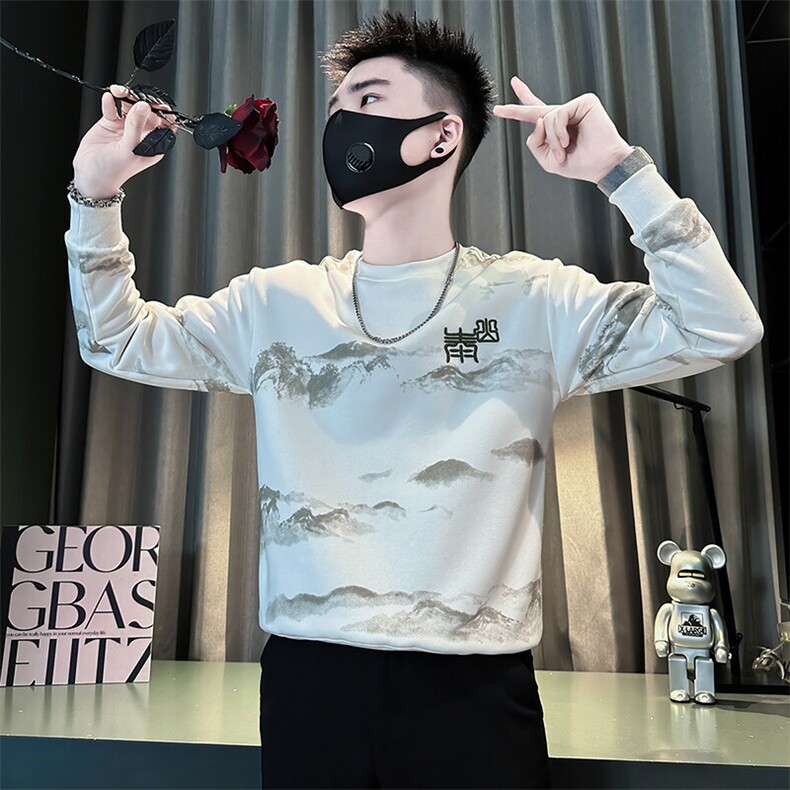 泰山印花刺绣卫衣男士高级感社会小伙外套301C-WY13C-P65控95，男装卫衣，星座301C（原B323）