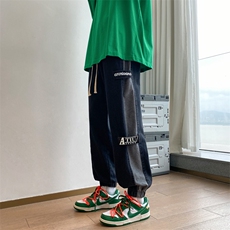 美式工装牛仔裤男款秋季潮牌束脚裤高街宽松休闲裤子N0627-P45，男装牛仔裤，星座308B-1