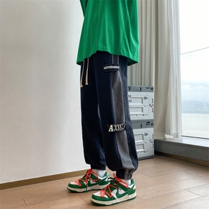 美式工装牛仔裤男款秋季潮牌束脚裤高街宽松休闲裤子N0627-P45图片
