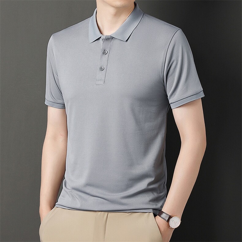 中年休闲男装翻领半袖T恤衫2023夏季新款男士polo衫薄款休闲上衣，男装Polo衫，电商B212（原钱塘6029）
