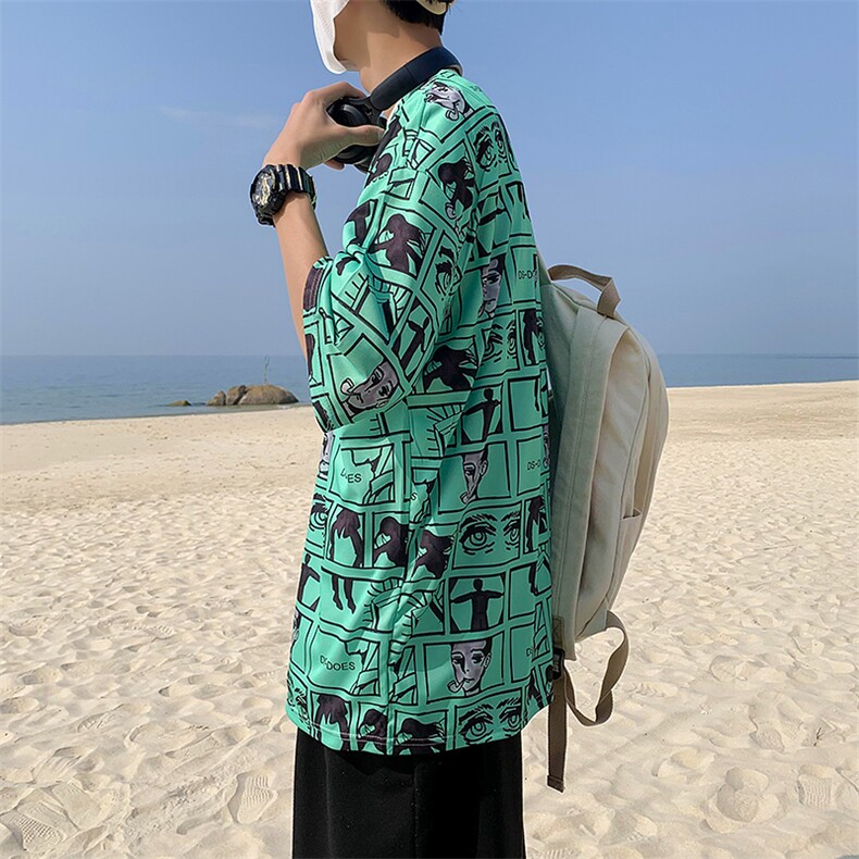 2024夏季新款印花短袖T恤男宽松嘻哈潮流半袖,男装T恤,电商A161-2