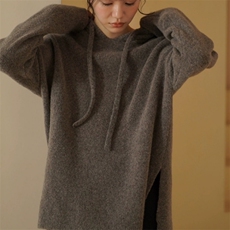 2025年秋季时尚百搭通勤简约休闲连帽开叉,女装羊毛衫,旭驰羊绒, 2025年秋季时尚百搭通勤简约休闲连帽开叉,女装羊毛衫,旭驰羊绒,