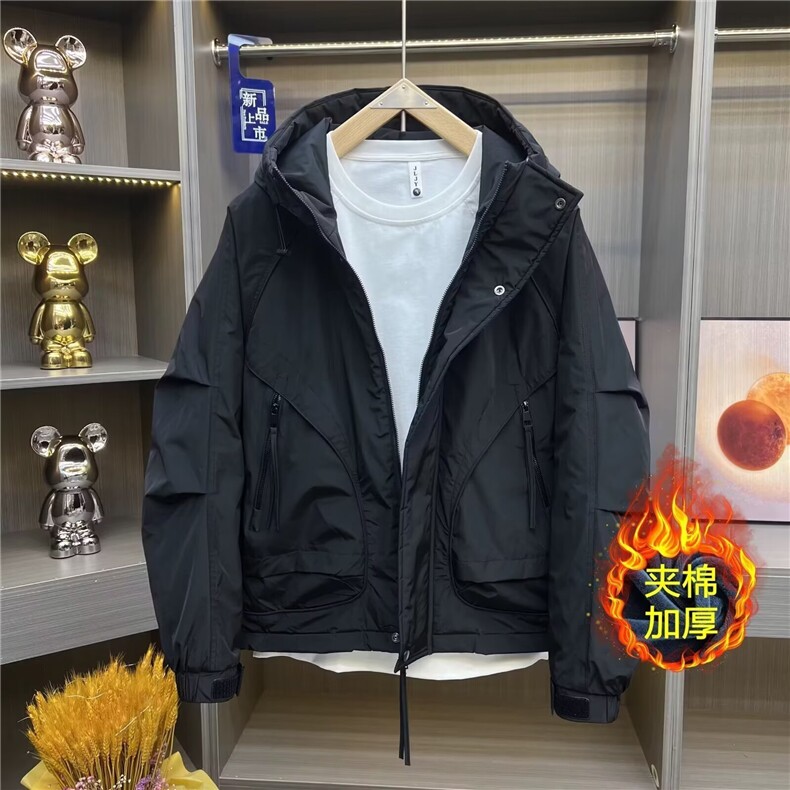1506-1/JJK111/P84冬新款外套男潮牌棉服休闲百搭连帽黑武士夹克，男装夹克，星座1506-1