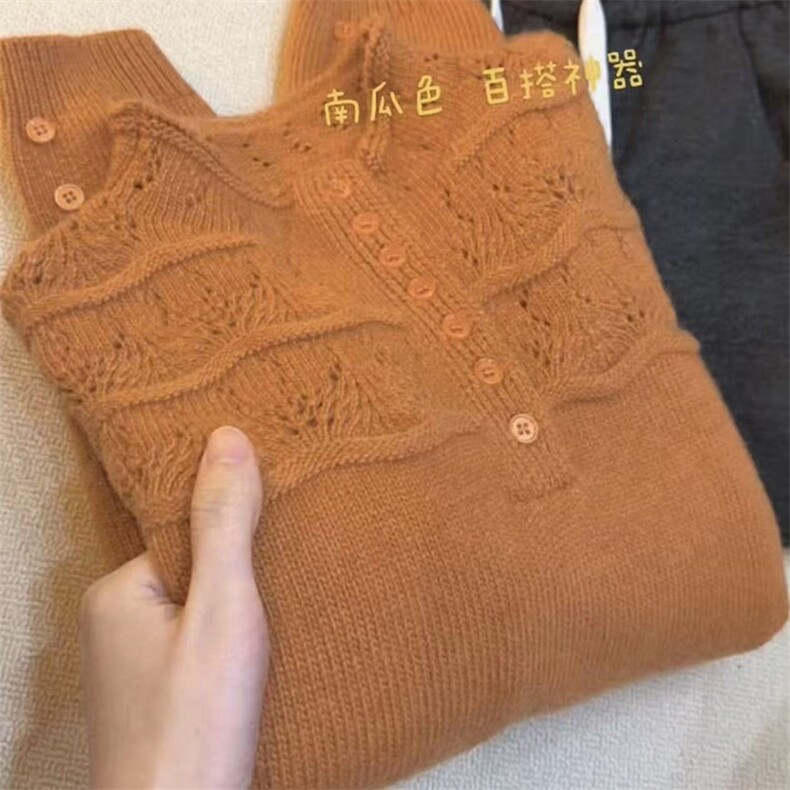 毛衣女冬季加厚外穿内搭套头圆领短款小个子时尚针织衫打底衫上衣，女装针织衫/毛衣，暖姿羊绒
