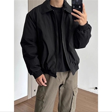 潮加厚翻领拉链青少年黑色飞行夹克棉服男款冬季夹棉标准常规款，男装夹克，星座506A
