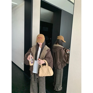 两面穿现货重磅短款座山雕棉衣男女双面穿毛毛绒棉服加厚外套图片