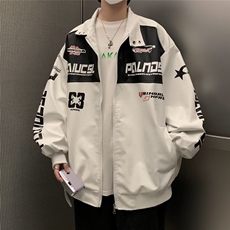 外套男春秋款美式高街痞帅夹克宽松休闲机车服休闲，男装夹克，星座716-4