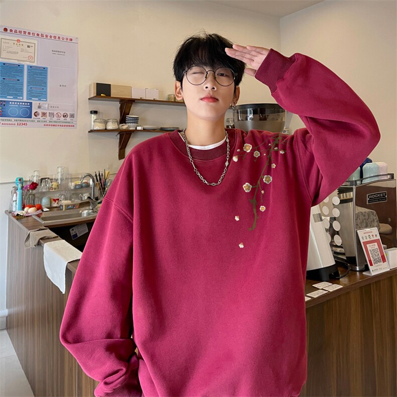 ！圆领卫衣男装港风长袖T恤男外套男WY216-特P23，男装T恤，电商B367