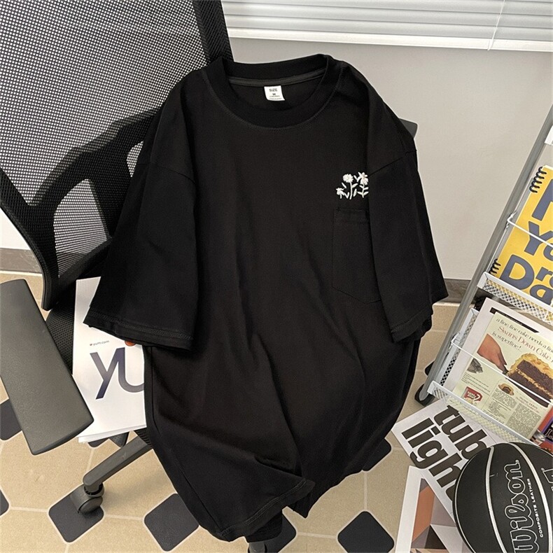 2024春夏季新款纯棉刺绣休闲圆领短袖T恤LC55P30,男装T恤,星座1116-2