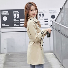 风衣女中长款小个子春秋季新款女装修身韩版休闲气质百搭外套女，女装风衣，韩蔻秀