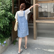 超火爆款T恤碎花背带连衣裙套装女夏2025新款小个子超好看两件套，女装套装/套裙，2D045