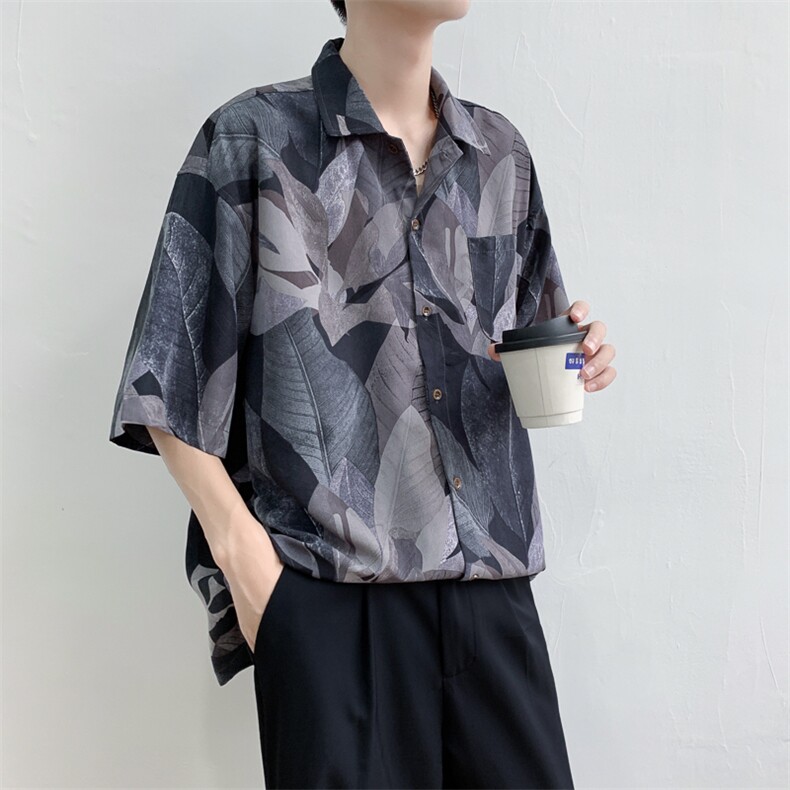 港风潮流休闲百搭迷彩衬衫男美式街头工装宽松衬衣W3281-P30,男装衬衫,星座512-2