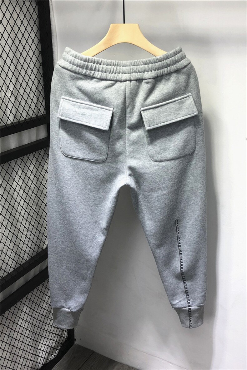 冬季加绒加厚尺码刺绣修身束脚哈伦运动休闲卫裤男9187款P85,男装休闲裤,电商B230