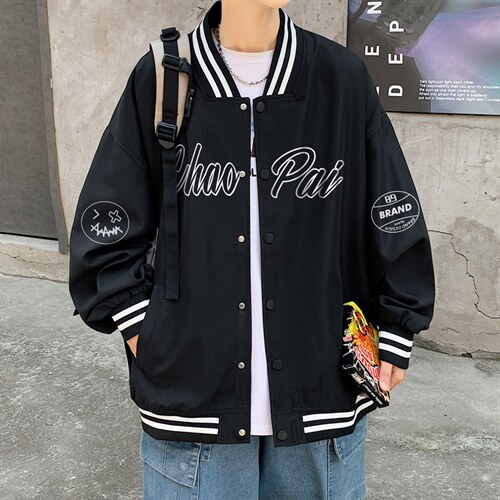！2023春季男士棒球服夹克百搭潮牌宽松外套上衣JK505P60图片