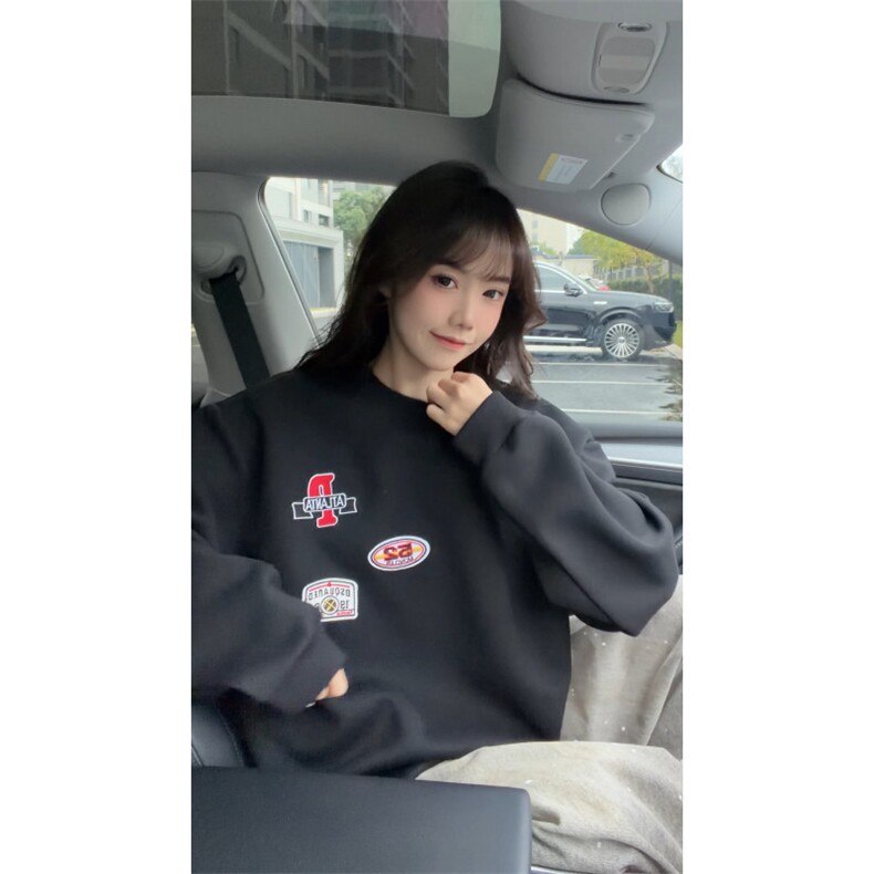 WY10192-特P50加绒特P55美式重磅刺绣圆领卫衣大码套头上衣,男装卫衣,电商A059