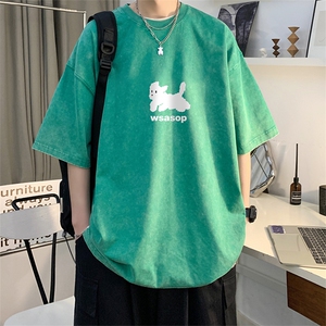 量大优 可供抖音视频 支持得物品质配合二开 美式水洗短袖t恤SX97图片
