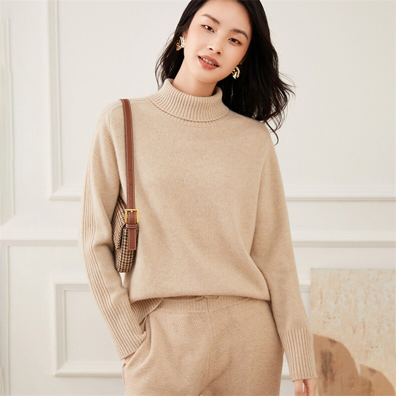 半高领打底衫女2024新款内搭显瘦35%山羊绒衫,女装羊绒衫,杭跃羊绒