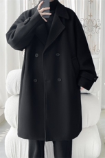 N9110/P110秋冬新款毛呢大衣男中长款双排扣呢子外套呢料大衣风衣，男装风衣，电商A141