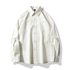 B413-1-DX6199春夏条纹男长袖衬衫纯色日系休闲宽松百搭衬衣外套，男装衬衫，电商B413-1