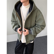 加绒牛仔棉服男冬季棉衣外套羊羔绒加厚毛领保暖外套MY1312-P148，男装棉衣，星座1103-3