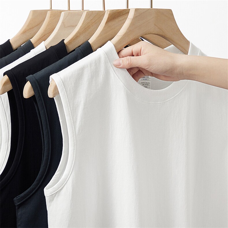 SANHAIJING日系重磅230g纯棉无袖背心#03D不含独立包装包装+0.5，男装T恤，电商A110