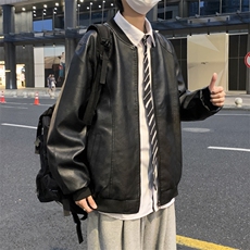 秋季PU皮衣外套男ins潮牌痞帅机车夹克韩版潮流宽松W2097-P60，男装皮衣，星座512-2