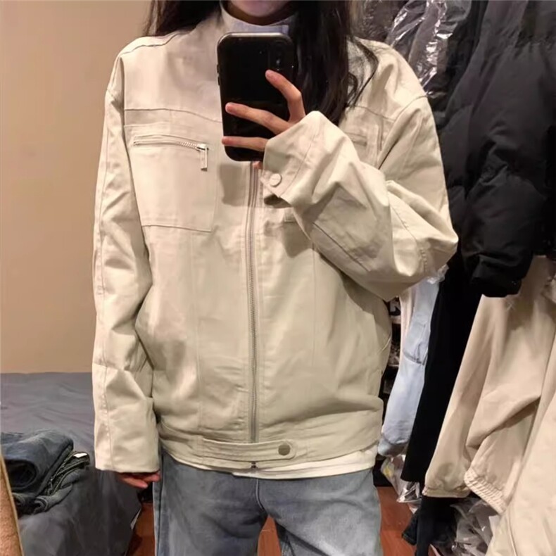 W10288-P65网图现货美式立领外套复古潮牌短款工装夹克棒球服,男装夹克,星座1608