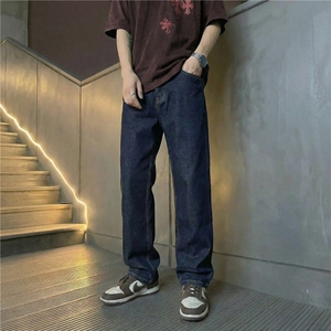 原色牛仔不掉色牛仔裤男高级感痞帅显瘦宽松直筒春秋新款休闲裤子图片