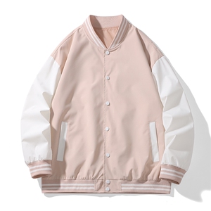 棒球服外套立领落肩撞色男女潮流学院风春秋款拼接上衣258-P40图片