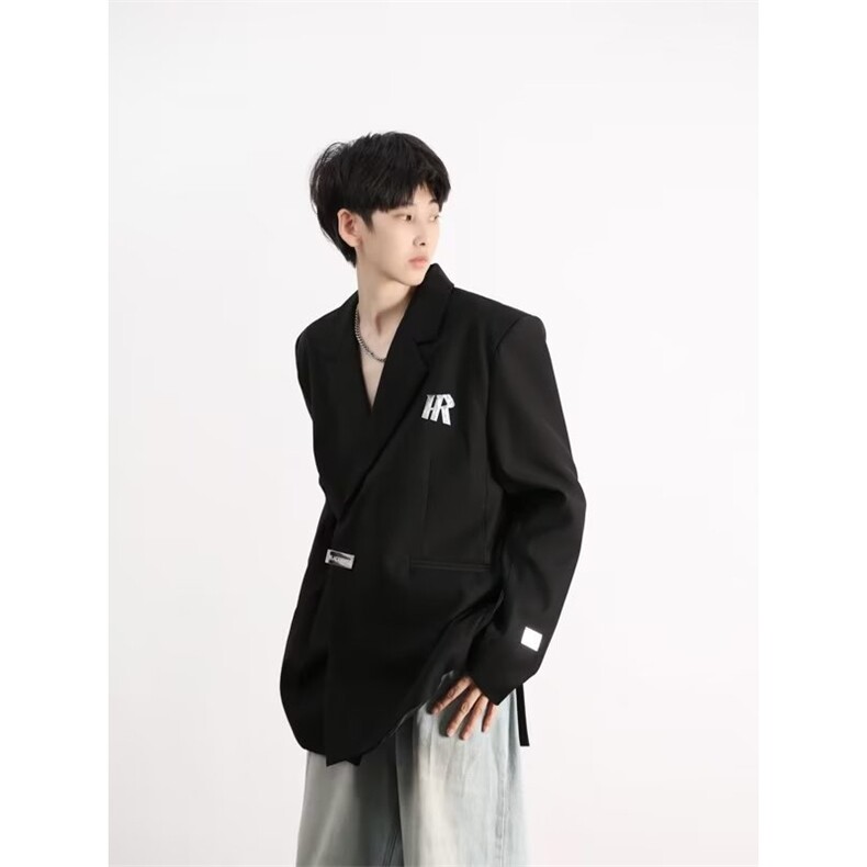 禁欲系高级感小众轮廓重磅垫肩质感西装外套潮流宽松上衣YF73-P70,男装西服,星座1109-3
