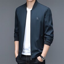 春秋季薄款夹克男爸爸装中年时尚百搭休闲宽松大码外套立领，男装夹克，电商B212（原钱塘6029）