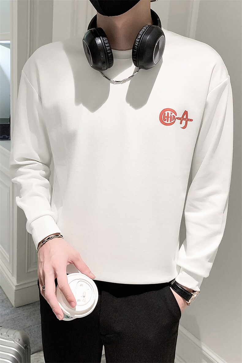 卫衣男3108/p45秋季新款烫花宽松圆领卫衣打底衫运动潮牌,男装卫衣,电商D303