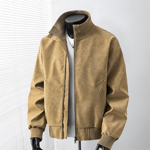 2026春季新款得物品质休闲皮夹克飞行服皮衣男防外套26183-60，男装夹克，星座1402-2